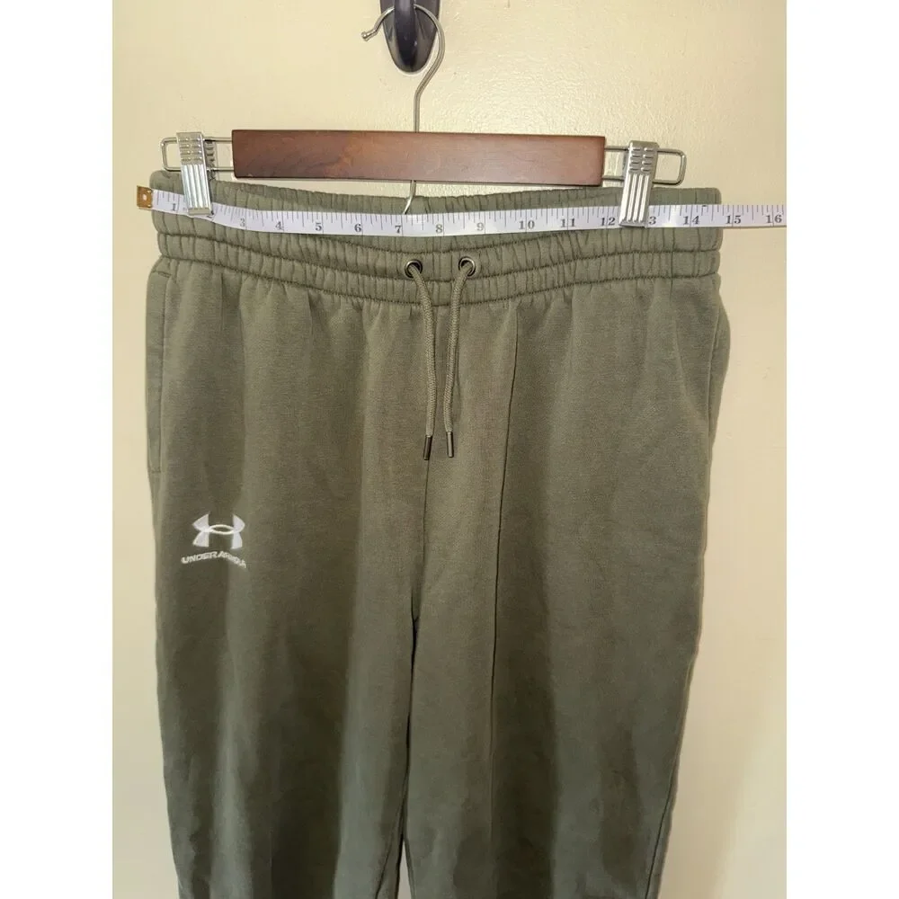 Under Armour Men's Fleece Jogger Sweatpants Medium Olive Green Cotton Blend